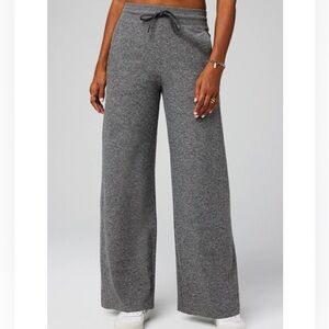 Fabletics Cloud Jersey gray wide leg lounge pants L short NWT